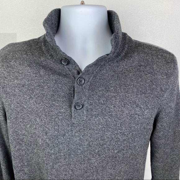 American Eagle Gray Pullover Sweater Men's Small Ribbed Hem & Cuffs Long Sleeve - Picture 3 of 8